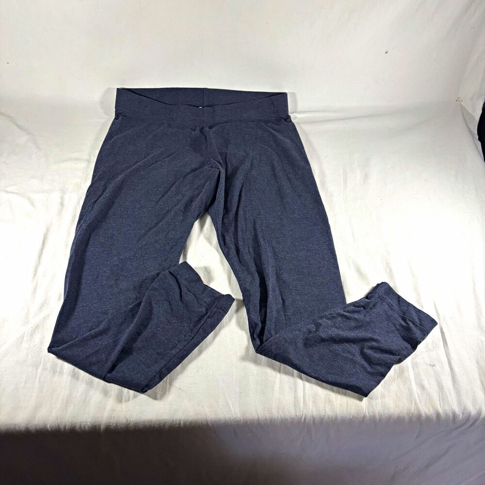 Old Navy Blue Solid Ankle Leggings Womens L Stretch Elastic Waist 28" Inseam